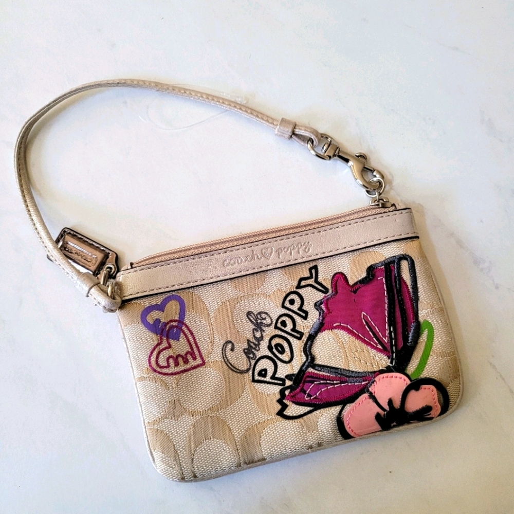 COACH Poppy Petal Print Wristlet